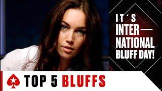 TOP 5 BRAVEST BLUFFS EVER ♠️ 7-2 International Bluff Day ♠️ Pokerstars