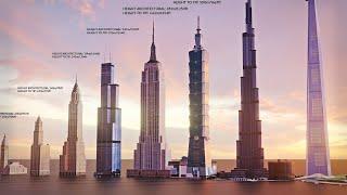 TOP 10 Tallest Buildings In The World | Evolution Of World's Tallest Buildings: Size comparison 2022