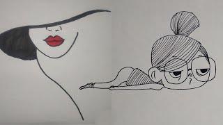 5 Cute Girl Drawing ! How to draw a girl step by step ! Drawing for beginners ! Girl Drawing