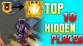TOP 10 hidden place in Bermuda ranked match || tips and tricks latest best place|| Garena free fire