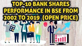 TOP 10 BANK SHARES PERFORMANCE IN BSE FROM 2002 TO 2019 OPEN PRICE