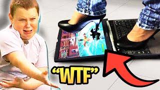 Angry mom DESTROYS LAPTOP over Fortnite.. (MUST WATCH!)