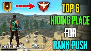 PEAK HIDDEN PLACE IN FREE FIRE ! TOP 10 HIDE PLACE IN BERMUDA MAP ! RANK PUSH TIPS ! Game knowledge