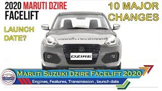 Maruti Suzuki Dzire Facelift 2020 | Top 10 Changes | Engines, features, safety, price, launch date