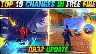 TOP 10 CHANGES IN OB32 UPDATE FREE FIRE | MUSIC SYSTEM IN FREEFIRE | GQUE GAMING