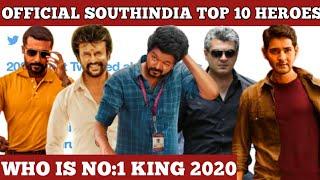 Official : Southindian  Top 10 Heroes 2020 List | Witch Hero Witch Place .? | Thalapathy |