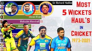 Most 5 Wickets Haul's In Cricket History (1973-2021) | Top 11 Bowlers