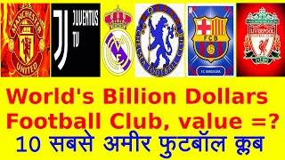 World Top 10  most Expensive / Richest Football Club, Country, Income and Value New Update.