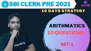 TOP 10 ARITHMATICS QUESTIONS  II SET-1 II SBI CLERK PRE 2021