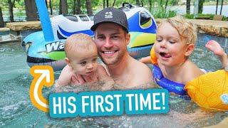 Teaching Our 10 Month Old Baby How To Swim!!