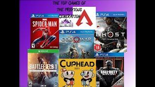 What were the top 10 games of the last generation?(Ps4/Xbox1) Topic Tuesday Ep.21