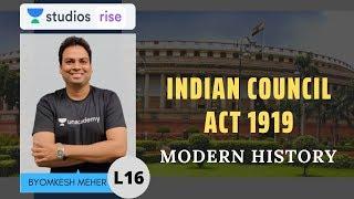 L16: Indian Council Act 1919 | Modern History | UPSC CSE 2020 | Byomkesh Meher