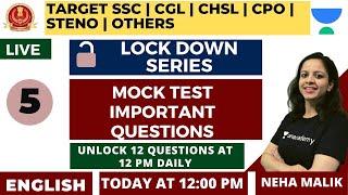 English Mock Test | Test 5 | Lock Down Series | Target SSC All Exams | Neha Malik