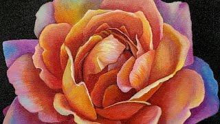 Colorful Orange Rose Acrylic Painting LIVE Tutorial