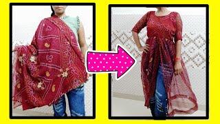 DIY:- CONVERT WASTE TO NEW TRENDY TOP FOR GIRLS DIY CLOTH 5 MINUTES CRAFT GIRLY