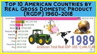 Top 10 American Countries by Gross Domestic Product (RGDP) 1960-2018