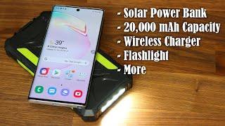 Best Solar Power Bank for Samsung Smartphone - 20,000 mAh Capacity & Built-In Flashlight