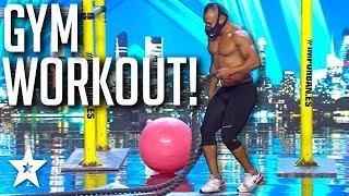 HARDCORE MUSCLE MAN Does His WORKOUT! | Got Talent Global