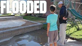 UNEXPECTED MAJOR SETBACK IN BACKYARD MAKEOVER REMODEL RENOVATION | NEW PAVERS PATIO FLOODED