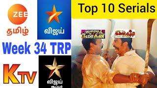 Week 34 TRP Rating|Top 10 Serials TRP|போட்டி Inside Zeetamil|This week TRP|Simply Cine #week34trp