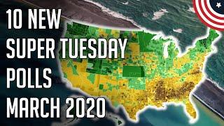 10 New Democratic Primary Polls - Super Tuesday Primary Polls - March 2020