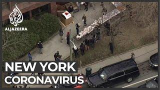 Drive-through coronavirus testing centre opens in New York