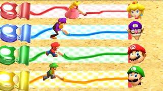 Mario Party: The Top 100 MiniGames - Peach vs Waluigi vs Mario vs Luigi (Master Cpu)