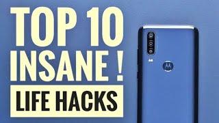 Top 10 Insane Smartphone life Hacks ! || Moto One Action Life hacks
