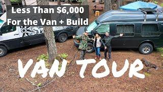 VAN TOUR Chevy Express High Top Converted Into Tiny Home on Wheels  | FnA Van Life