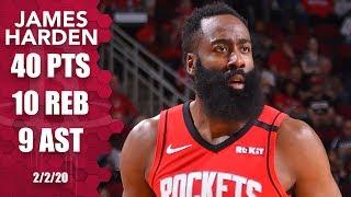 James Harden records 40 points, near triple-double for Rockets vs. Pelicans | 2019-20 NBA Highlights