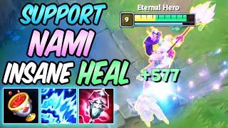 S+ INSANE BROKEN HEAL NAMI SUPPORT DIAMOND GUIDE | Best Build & Runes | 97% K.P | League of Legends