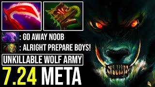 GENIUS Carry Unkillable Wild Wolf | NonStop Wolves Fast Push 7.24 Dota 2