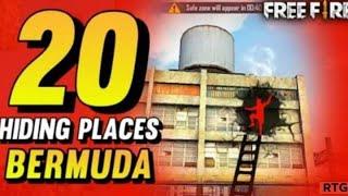 TOP 20 HIDING PLACES IN BERMUDA MAP FREE FIRE [Ranked Match]