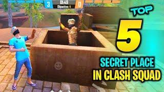 TOP 5 CLASH SQUAD SECRET PLACE FREE FIRE | FREE FIRE TIPS AND TRICKS | GARENA FREE FIRE