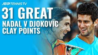 31 Incredible Rafa Nadal v Novak Djokovic Clay Points! 