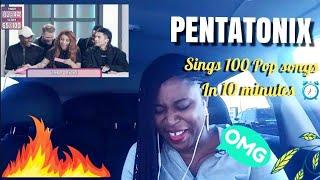 Pentatonix Tries To Sing 100 Pop Songs In 10 minutes Challenge [Reaction]