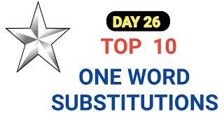 DAY 26 | TOP 10 IMPORTANT ONE WORD SUBSTITUTIONS | CISF LDCE ASI 2020 IN HINDI | PDF ONLINE CLASSES