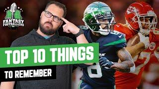 Fantasy Football 2022 - Top 10 Things to Remember + Second Year Studs - Ep. 1208
