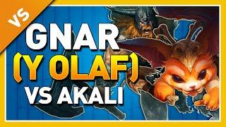 ¿Qué hacer si te CAMPEAN como este OLAF? - AKALI TOP vs GNAR