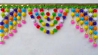 DIY - DOOR HANGING TORAN CRAFT IDEAS \ EASY WOOLEN CRAFT \ 5 MINUTES DOOR HANGING TORAN CRAFT ||