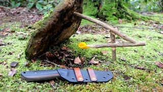 SURVIVAL TIPS - How to Make a Figure Four Deadfall Trap - Taking a Look at my New Bushcraft Tool