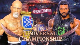 GOLDBERG VS ROMAN REIGNS WWE UNIVERSAL CHAMPIONSHIP ACTION FIGURE MATCH! WRESTLEMANIA 36!