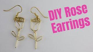 DIY Long Stem Rose Earrings Tutorial // Day 8 of the 10-Day Wire Earring Making Challenge