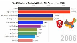 Top 10 Number of Deaths in China by Risk Factor