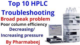 Top 10 HPLC Troubleshooting | Broad peak | Poor column efficiency | Pharmabeej