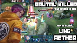 GAMEPLAY TOP GLOBAL 53 LING , Brutal killer end under 10 min