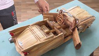 Wood Carving --- 1959 Classic Cadillac Convertible --- Wood Art