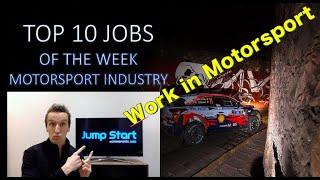 TOP 10 JOBS of the week from MOTORSPORT industry