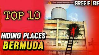 TOP 10 HIDING PLACES IN BERMUDA MAP FREE FIRE Ranked Match|