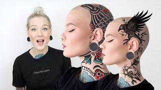 MY SUBSCRIBERS DESIGN THE SAME TATTOO: Reacting to CRAZY Head Tattoo Designs By You Guys!